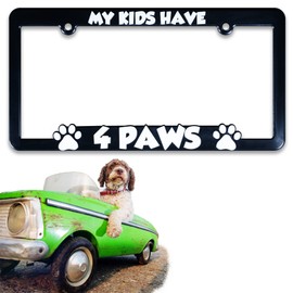 My Kids Have Four Paws License Plate Frame tag Bracket for pet Lovers. 2pk