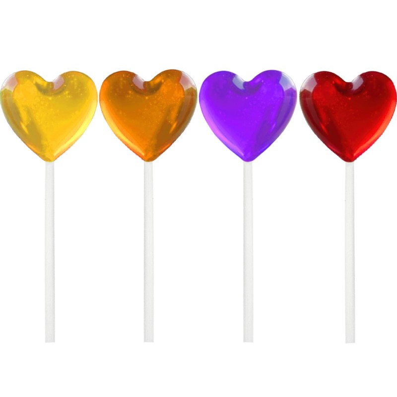 Fruidles Lollipops Heart Shaped Flavored Delicious Lollipop, Individually Wrapped, 12g