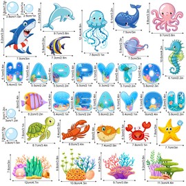 JarThenaAMCS 38Pcs Sea Animal Refrigerator Magnets Cruise Door Decorations Summer Ocean Fridge Magnetic Stickers Fish Coral Garage Magnet for Home Car Decor