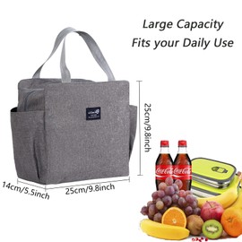 WITERY Lunch Bag Insulated Cooler Bag Water-Resistant Thermal Leak-Proof Lunch Organizer for Women Men Girls Children Outdoor Picnic Work School