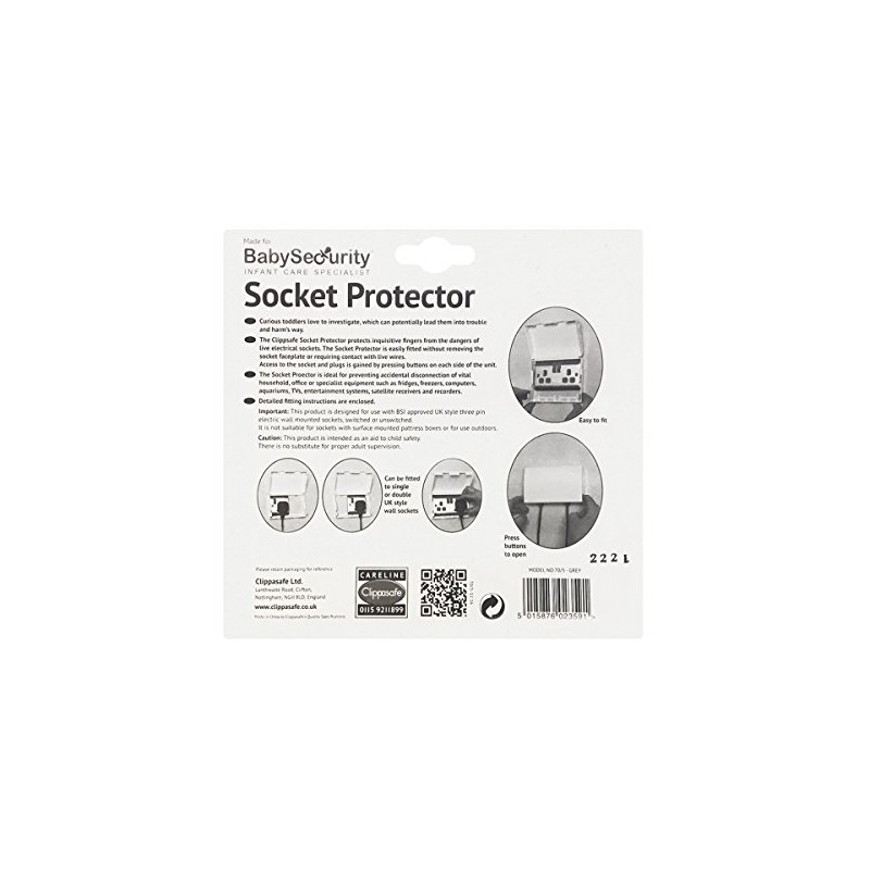 Clippasafe Socket Protector- Stone White (2 Pack)