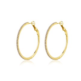 ASCOMY Minimalist Cubic Zirconia Hoop Earrings for Women 14K Gold Plated Lightweight Sparkly Rhinestone Circle Hoops CZ Round Loops Cartilage Hoop Earrings Fashion Jewelry Set for Women