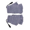 USB Heated Gloves Mitten Men Women Winter Knitted Fingerless Hand