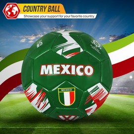 Vizari New Country Series - Balón de fútbol del equipo nacional - Verde México, talla 5| Pelota sintética y de goma duradera suave y esponjosa, perfecta para entrenamiento al aire última intervensión,
