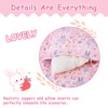 Doll Bedding 2 Pc. Set Pink Rabbit Print Bedding Pad/Mattress/Blanket