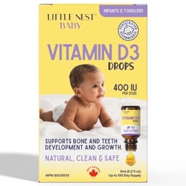 Little Nest: Baby Vitamin D3 Drops – 400 IU per Dose | Natural & Clean Formulation for Infants & Toddlers | 100 Day Supply