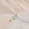 Mameloly 14K Gold Plated Created Opal Rings Princess Cut Dainty
