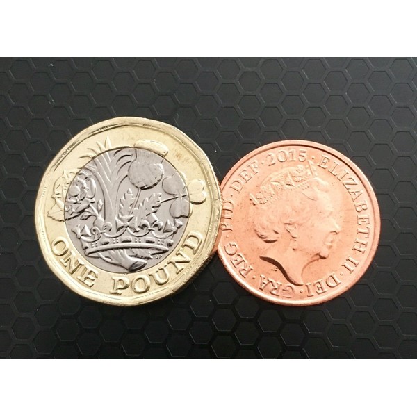 COIN UNIQUE NEW VERSION - POUND AND PENNY TRICK WITH 12 SIDED NEW POUND COIN - CLOSE UP MAGIC TRICK