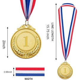 Gold, Silver & Bronze Trophy Medals Set with Ribbons – 9 Pack Sports Competition Awards for Any Events