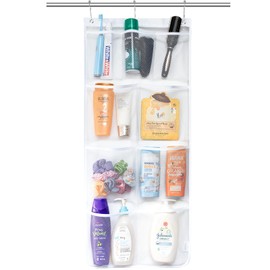 Lifewit Mesh Shower Caddy, 9 Pockets Hanging Shower Organizer with Quick Drying Mesh, Portable Space Saving Bathroom Organizer to Hold Soap, Shampoo and Cruise Ship Essentials, White, Large - 1 Pack