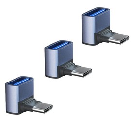 YFFSFDC USB-C & USB 3.1 Converter Adapter, Right Angle Top and Bottom 3 Pack (Type C to USB A 3.1 Female) High Speed Data Transfer Up to 10Gbps OTG Support for MacBook Pro/MacBook