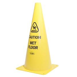 Yellow Safety® Commercial 19 Inch "Caution Wet Floor" Sign Cone, 1 ct., Easy to Use and Store