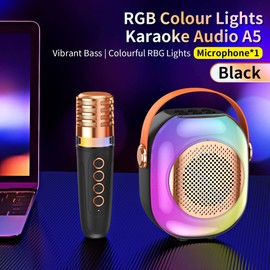 Mini Karaoke Machine for Kids Adults, Portable Bluetooth Karaoke Speaker with 1 Wireless Microphone andLights, Christmas Birthday Gifts for Girls Boys Ages 4, 5, 6, 7, 8, 9, 10, 12+ Family Home Party