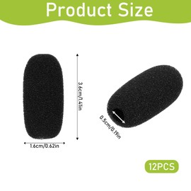 12 Pack Mini Foam Windscreen for Headset Microphone, High Density Mic Headset Cover Mini Size Foam Microphone Windscreen Mic Covers for Protection Headset Lavalier Microphones Noise Reduction