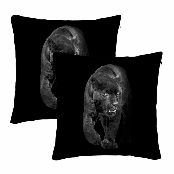 Beabes Panther Pillow Covers Wildlife Black Panther Walking Out of