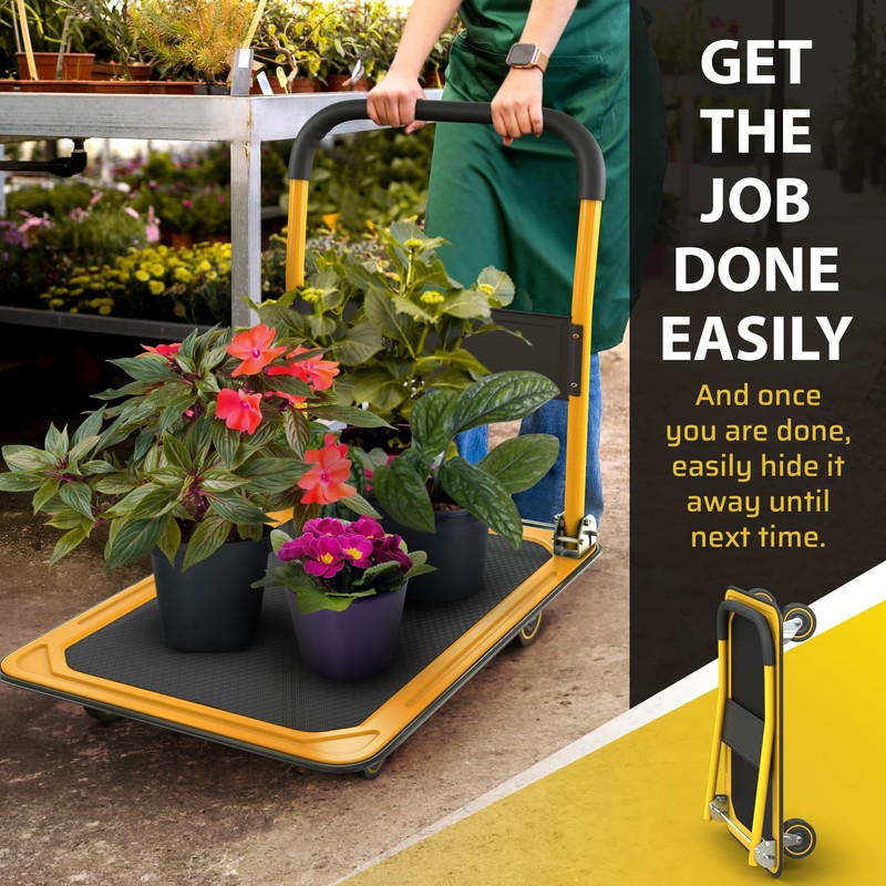 Heavy Duty Foldable Push Cart Dolly | 660 lbs. Capacity