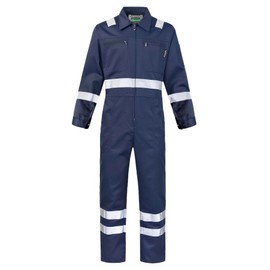 KTWOLEN Mens Work Coveralls High Visibility Overalls Mechanic Jumpsuit Garage Zip Coverall, Navy Blue, M