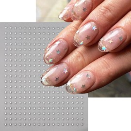 Star Nail Art Stickers 6 Sheets Laser Five-Pointed Star Nail Decals 3D Self-Adhesive Nail Stickers Colorful Stars Nail Art Supplies French Manicure Accessories Y2K Nail Decorations for Women Girls