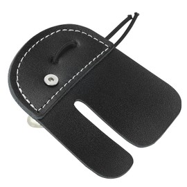 PATIKIL Double Layer Leather Archery Finger Tabs Finger Protection Black