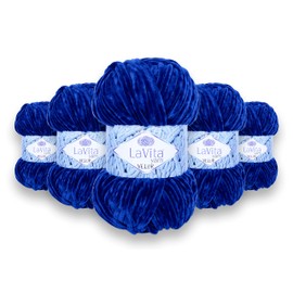 LaVita Yarn VELUR Hand Knitting Yarn, 5-Pieces Pack, 100% Micro Polyester Sports Yarn, 1 Ball 100 gr, 120 mt (5042)