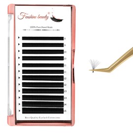 Fenshine Volume Lashes Extensions, 0.07 D Curl 8-15 mm, Soft Easy Fan Volume Lashes, Self Fanning Lashes, Automatic Blooming Flower Lashes for Eyelash Extension Supplies (8-15 mm, 0.07 D Curl)