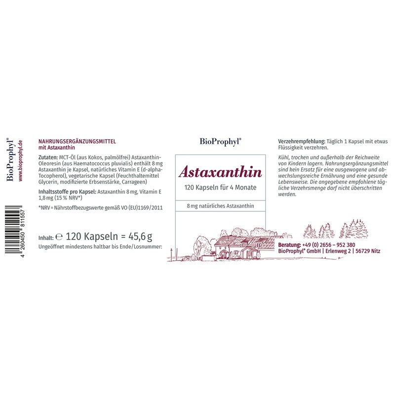 BioProphyl® Astaxanthin - 8 mg pure astaxanthin with vitamin E