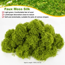 Fake Green Moss - MAQIHAN Artificial Moss for Plants Indoor Faux Grass for Planters Fake Grass Decor for DIY Decorating Craft Art Potted Wedding Accessories Fairy Garden Accessories (3.53 OZ)