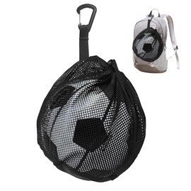Yphzmtz Ball Net Portable Foldable with Drawstring - 1 Ball Basketball Bag & Sports Backpack for Football, Tennis, Handball, Volleyball | For Children & Adults