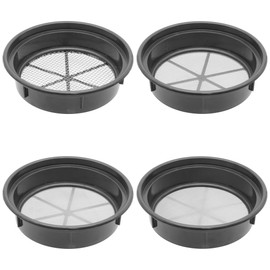 FindingKing Gold Mining Pan Classifier Set of 4 Black Pans 1/4, 1/12, 1/30, 1/50" Holes