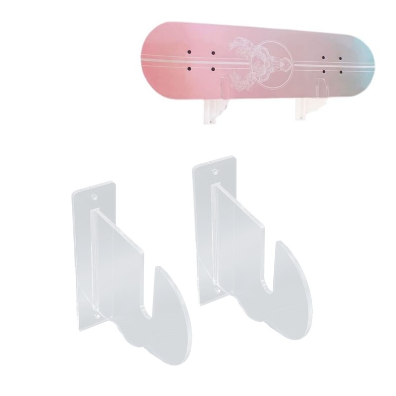2PCS Skateboard Wall Mount Display Rack Acrylic Skateboard Wall Hanger