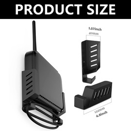 HAPPOW Universal Wall Mount for Routers/TV Box/Laptop/Network Switches/Modems,Universal Router Shelf, Universal Wall Mount Stand Compatible with TP-Link, Mi Box, Apple TV, Sky Q (Black)