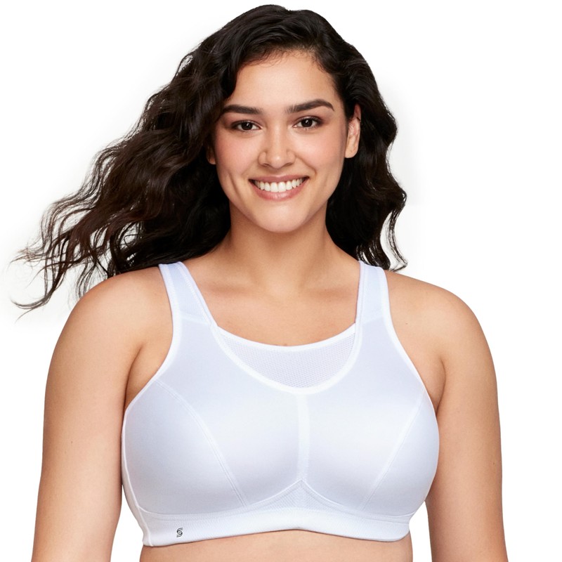 Glamorise - Sujetador Deportivo,1066, para Mujer, Blanco, 48I