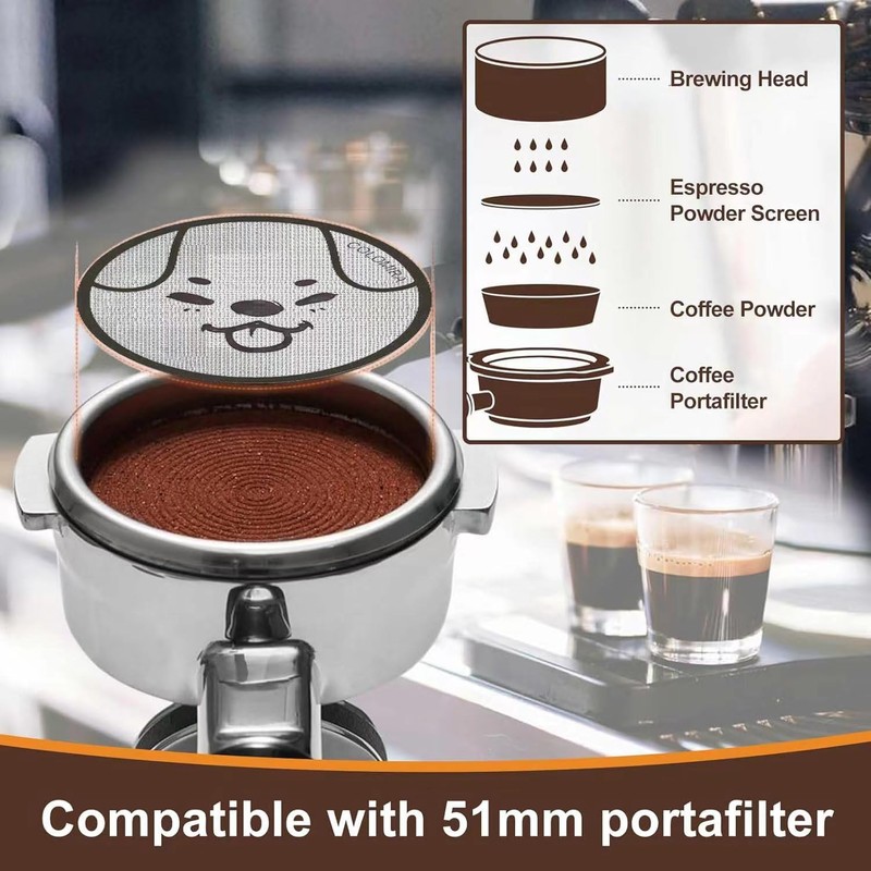 ColoMira 51mm Espresso Puck Screen 3-Pack, Lower Shower Screen, Metal