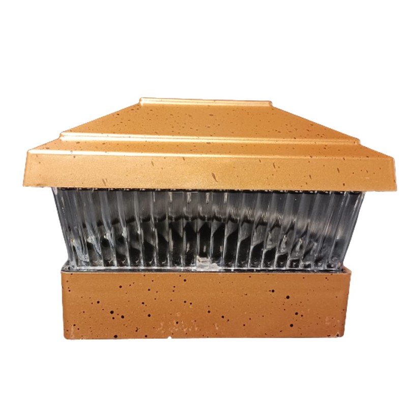 4 Pcs Solar Copper Color Square Plastic Post Fence Cap