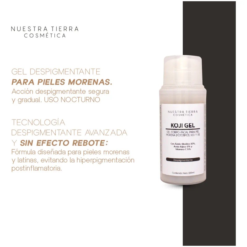 Gel Despigmentante Piel Morena Ácido Kójico Nuestra Tierra Cosmética