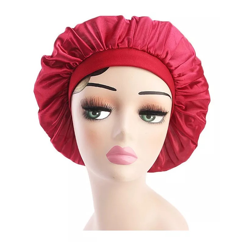 Dolores Gorro De Satén De Seda Para Dormir Sombrero,rojo,gorra Negra