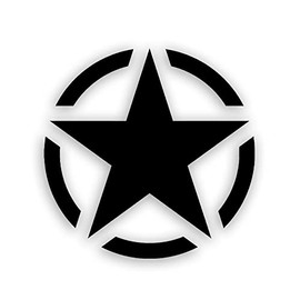 Army Star Military Stickers Black Stars America Car Willys 15x15 cm # A4592