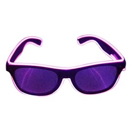 J&L Glasses EL Wire Neon Glasses Tinted Single Lens LED Light Up Shutter Glasses For Party (Pink)