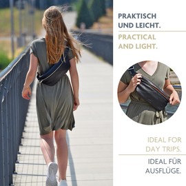 Fa.Volmer ® Genuine Leather Shoulder Bag for Men and Women - Sling Bag, Crossbody Bag, Chest Bag, Shoulder Bag, black