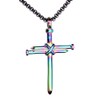 PAMTIER Men's Stainless Steel Nail Cross Pendant Necklace Christian Jesus