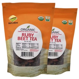 McCabe Organic Sun-Dried Ruby Beet Tea - Organic Beet Root Tea 80g (Pack of 2) | Rich with Fiber & Minerals | USDA and CCOF Certified | Product of USA