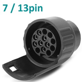 AGRISHOP Trailer Adaptor 7 to 13 Pin, 12 V 7 Pin Car to 13 Pin Trailer Adapter Waterproof Car to Trailer, Towing Hitch Adapter 7 to 13 for Cars Caravan Truck Wheel Carrier Car Truck