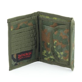 Zentauron EDC Cordura Wallet with Velcro Fastening, Note Compartment, Change Compartment, 6 Card Slots in Camouflage and Military Colours, Made in Germany, Camouflage, Modern