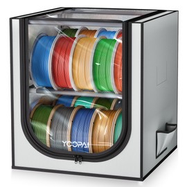 YOOPAI 3D Printer Filament Storage Box with Desiccants - 2 Tiers Metal Filament Storage Rack with Cloth Cover,Holds Up to 24 Rolls of Filaments - 3D Filament Holder for Home, Office Workshop, Studio