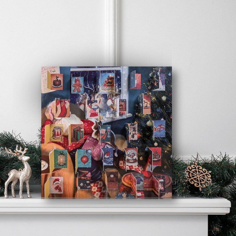 Traditional Advent Calendar Sleeping Santa Christmas Advent Calendar Gift Idea