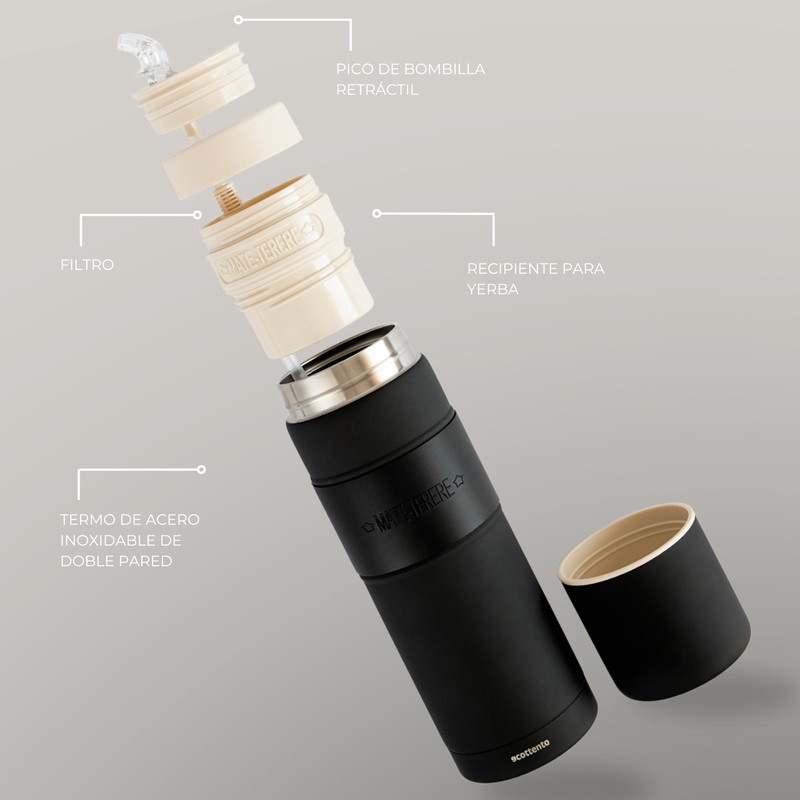 Ecottento Matte Self-Priming Thermos Flask 750 ml, 24 Hours Hot