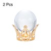 sourcing map Crystal Ball Display Holder Crown Shaped Egg Stand