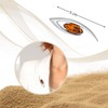 925 Silver Lapel Pin with Amber in Gift Box, Gemstone,