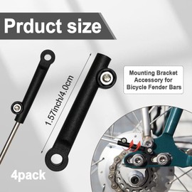Wshxjzyay 4 Pieces Bike Fenders Support Frame Modification Extension Sleeve, Bike Fender Support Bracket, Fat Tire Bike Fender Support, Bicycle Modification Parts Fenders, Suitable for 20''/24''/26''