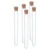 PATIKIL 13ml Plastic Test Tubes with Cork Stoppers, 5Pcs 150x15mm